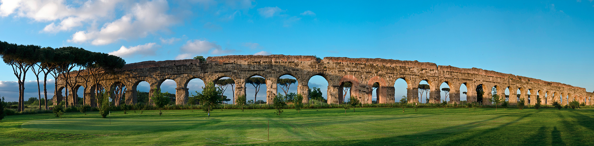 Ancient Roman aqueduct in the Park of the Aqueducts